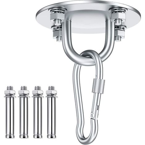 Support et fixation pour hamac : crochet de plafond, crochet pivotant en acier inoxydable, capacité jusqu'à 500 kg, crochet en U pour hamac et chaise (1/5)