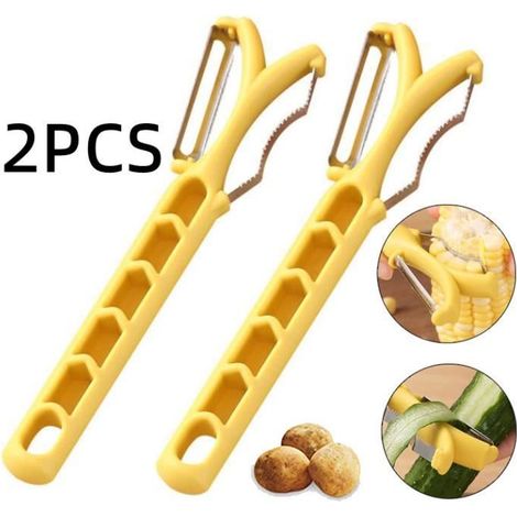 Éplucheur de légumes multifonctionnel - MARQUE - Jaune - Acier Inoxydable - Ergonomique - 174.3cm (1/4)