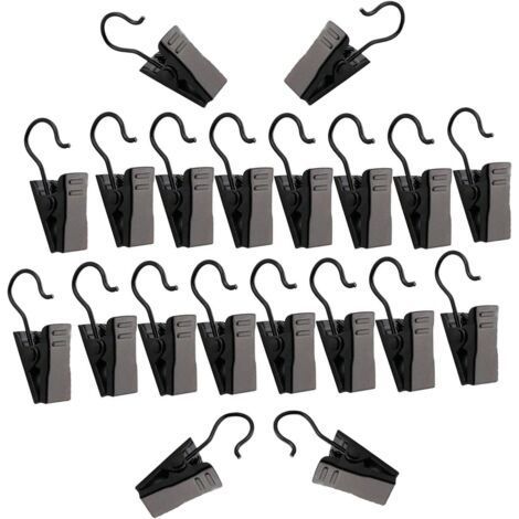 Lot de 50 petites pinces à rideaux en métal pour rideaux, images, décoration d'intérieur, arts et artisanat, noir (1/3)