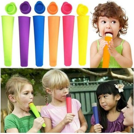 Silikon-Eisform – 15,5 cm – Für selbstgemachtes Eis und Eis am Stiel – 6er-Set (1/5)