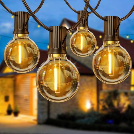 1 Guirlande Lumineuse 8M, Ampoules G40 LED, IP54 Imperméable, Pour Jardin Terrasse Balcon