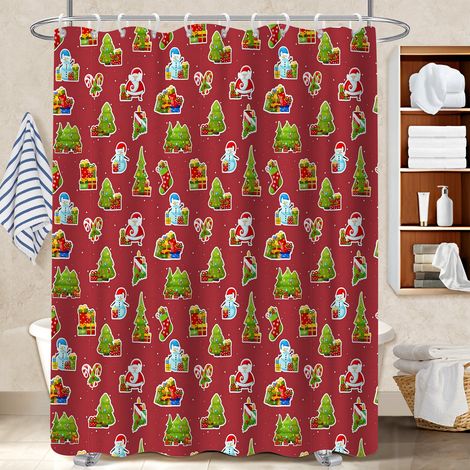 Rideau de bain imprimé polyester 180x180 avec 12 œillets polyester pour salle de bain pour une ambiance tropicale et dépaysante (1/5)