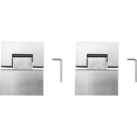 2X Heavy Duty 180 DegréS Porte en Verre Vitrine Cabinet Clip en Verre Douche de CharnièRe de Porte de Rechange PièCes en Acier Inoxydable (1/5)