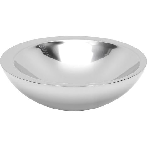 Saladier rond double paroi en acier inoxydable, plateau pour le thé et les collations, vaisselle isotherme pour le petit-déjeuner, finition miroir, fruits (1/5)