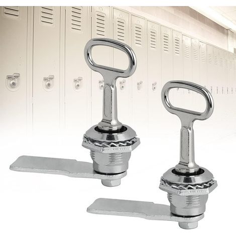 2 Pièces Serrure à Came Cylindrique Verrou à Came en Alliage de Zinc Serrure à Came avec Clé à Douille Triangulaire Serrure de Boîte aux Lettres Serrure de Tiroir Cabinet pour Armoires, Portes (1/5)