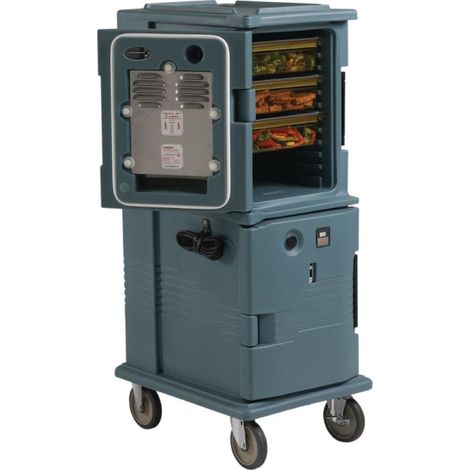 Chariot électrique chauffant 8 GN 114L bleu ardoise - 520 x 690 x 1372 mm - CAMBRO