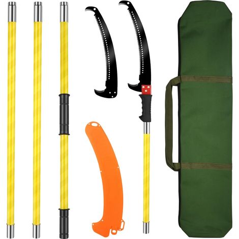 Coupe Branche Telescopique 4m: Scie à Élaguer Télescopique, Scie D'élagage Manuelle, Outils de Jardinage Pour la Taille des Palmiers et Des Arbustes(Jaune) (1/5)
