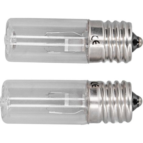 Lot de 2 ampoules UVC 10V/3W E17 pour réfrigérateur, armoire, désodorisation et anti-acariens, culot à vis (10V) (1/5)