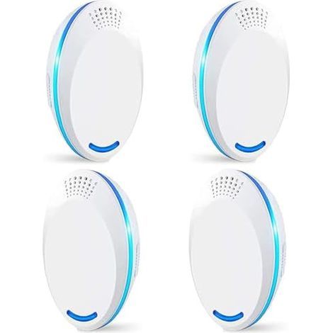 Set mit 4 Ultraschall-Mäuse- und Kakerlakenabwehrgeräten – Spinnenabwehr für den Innenbereich, 10,2 cm (1/5)