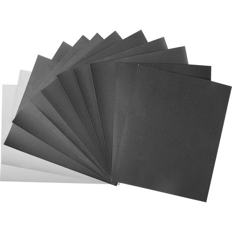 Set de Papier Abrasif 80-10000 Grains, 13 Pièces 23 x 28cm Papier Abrasif Résistant à l'Eau pour Voitures Métaux Murs Bois Meubles, Polissage Humide et Sec Papier de Verre (1/5)