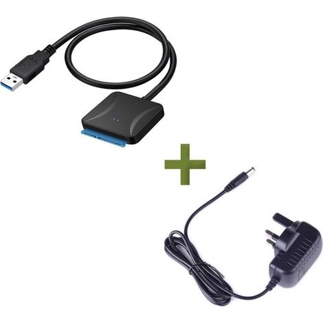 Adaptateur SATA vers USB 3.0 - Câble Convertisseur pour Disque Dur et SSD 2,5 Pouces et 3,5 Pouces - Compatible Windows Mac - Alimentation Incluse - 1 Pièce (1/5)