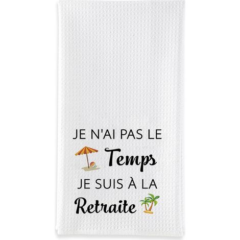 Idée Cadeau Retraite Femme Original,Cadeau Retraite Homme Humour,Cadeaux Départ Collègue Maman Mamie Maitresse Atsem Nounou Papa Grand Pere Départ Torchons de Cuisine,Deco Cuisine,Essuie Main (1/5)