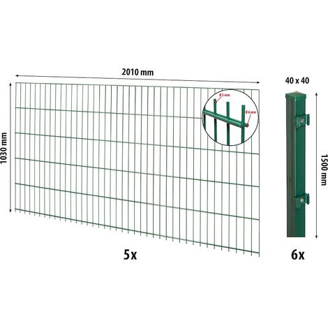 Comfort DS-Mattenzaun-Set 1030 L=10 m,grün,m. Pfosten Classic