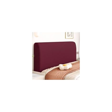 120cm Housse de Tête de Lit Élastique Protecteur Housses Tête de Lit Forme de Grain de Maïs Housse Anti-poussière pour Tete de Lit Rouge Vin