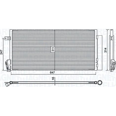Condenseur, climatisation Magneti Marelli 350203619000 FIAT 51838048 51937924