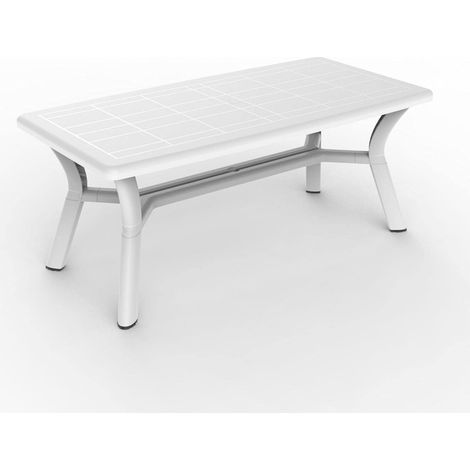 resol grupo Orquidea 180x90 Tavolo da Giardino Rettangolare, Bianco, 180 x 90 x 74 cm (1/5)