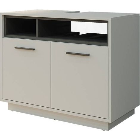 Meuble sous vasque simple Beatrice, Gris, 80 x 64 cm, Vicco