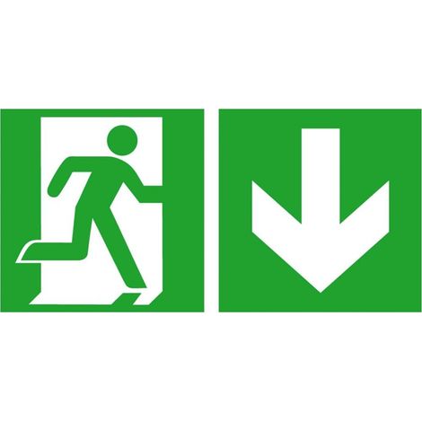 SafetyMarking Fluchtwegschild Folie B400xH200 mm Notausgang rechts mit Pfeil abwärts (1/4)