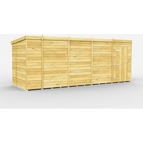 17 x 7 Feet Pent Shed - Single Door Without Windows - Wood - L214 x W492 x H201 cm