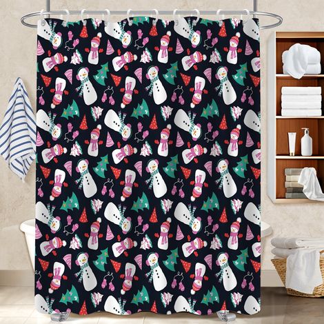 Rideau de bain 180x180 poids lesté rideau imperméable pour personne allergique (1/5)