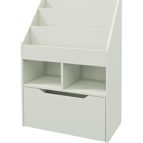 Kinderregal mit Schublade, 3 Ebenen, 2 offenen Fächern, Hellgrün OKMYHOME (1/5)