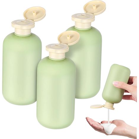 3-Piece 300ml Gel Bottles in PE/PP, Simple Green Style (1/5)