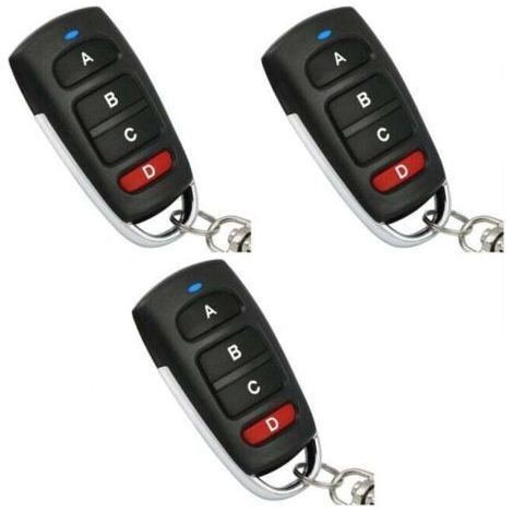 Lot de 3 télécommandes universelles de remplacement pour portail de garage électrique 433 MHz (1/4)
