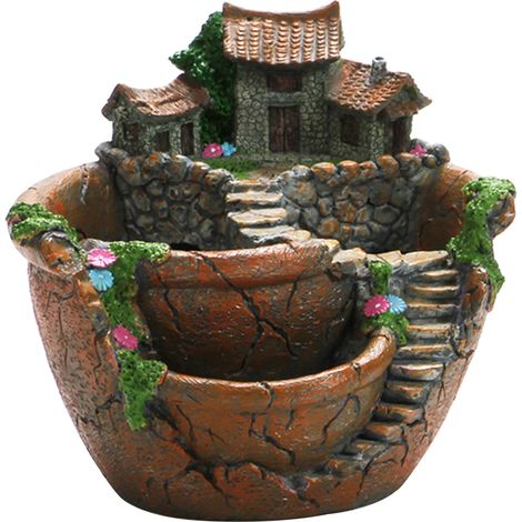 Neuartiger Blumentopf aus Kunstharz für Sukkulenten, ideal für den Hausgarten, kleine Größe, für Sukkulenten.