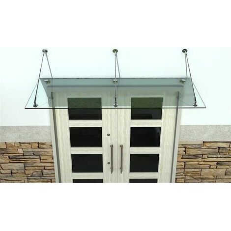 Glaswerk Westfalen - (3STB) 250x90 cm Klarglas Glasvordach inkl. Halter (1/5)