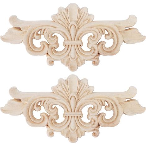 2 pièces Applique longue sculptée en forme de fleur, décoration de meubles (1 : 167,5 cm) (1/5)