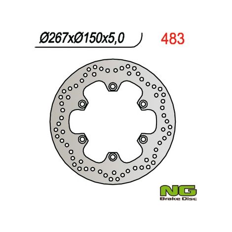 Disco de freno delantero/trasero Yamaha XJ/XV/FZS/XJR/MT01 267x132x5 4 agujeros