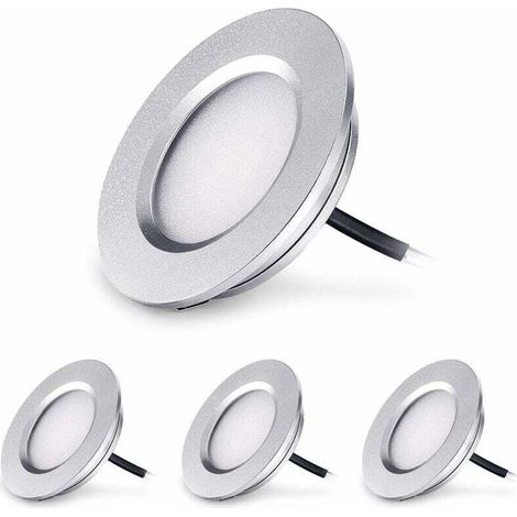 Foco empotrable para baño de 3W 12V – Regulable, 240 lúmenes, luz blanca cálida 3000K – Protección IP44 contra la humedad – Paquete de 4 – Aluminio de alta disipación de calor (1/5)