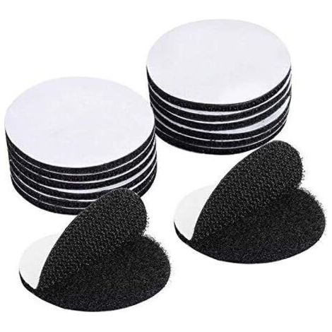 15 Pièces Noir Scratch Autocollant Double Face,Bande Auto-Adhésif, Adhesif Double Face Extra Fort, Rond (5 x 5cm) (1/4)