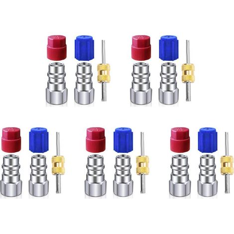Convient aux kits de conversion R12 vers R134a, aux kits d'adaptateurs de connecteurs de climatisation, filetage interne de 1/4 pouce, pour les systèmes de réfrigérant de climatisation automatique. (1/4)