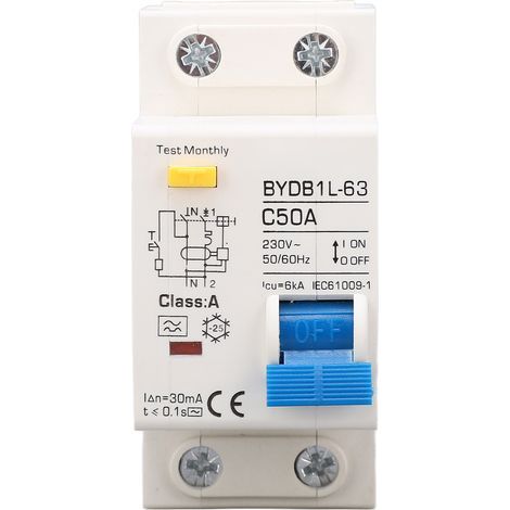 Fehlerstromschutzschalter 1P+N Typ A 30 mA 50 A 230 V für DIN-Schienenmontage (1/5)