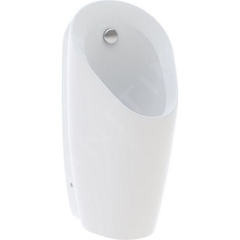Urinal GE Preda, avec commande intégrée, alimentation par batterie à l'arrière, blanc (1/2)