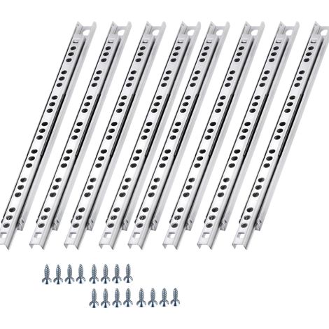 4 Paires Glissières De Tiroir 31 cm (8 pièces), Glissiere pour Tiroir, Coulissant Coulisse Tiroirs Sortie Totale à Bille pour Placard et Cuisine (1/5)