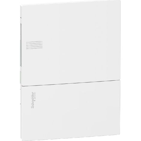 Coffret de répartition encastré 1x6M avec porte opaque blanc 186x252x98mm borne terre RESI9 Pragmamini (1/4)
