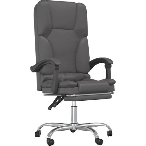 Maison Exclusive - Bürostuhl mit Massagefunktion Grau Kunstleder (1/5)