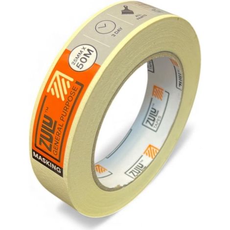 Zulu Premium Painters Beige Masking Tape (L)50m (W)25mm, Pack of 1