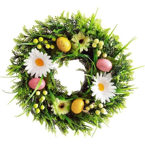 Guirlande De Pâques - Couronne Artificielle En Plastique Diamètre 30 Cm Et 40 Cm - Décoration Porte Fenêtre Mur Intérieur - 1 Pièce (1/5)
