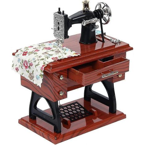 Mini boîte à musique vintage, machine à coudre factice, cadeau de naissance pour enfants