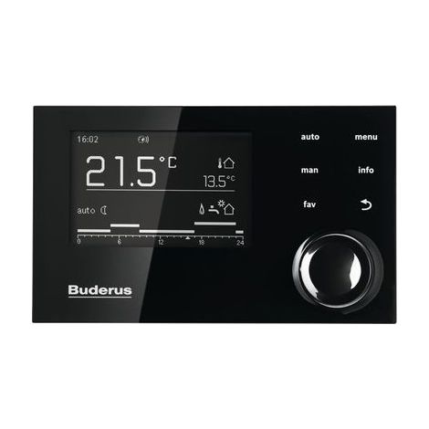 Buderus Logamatic RC310, DE/AT/LU, System-Bedieneinheit mit Außenfühler T1, Schwarz