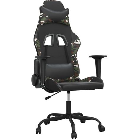 Maison Exclusive - Sedia da Gaming Nero e Mimetico in Similpelle