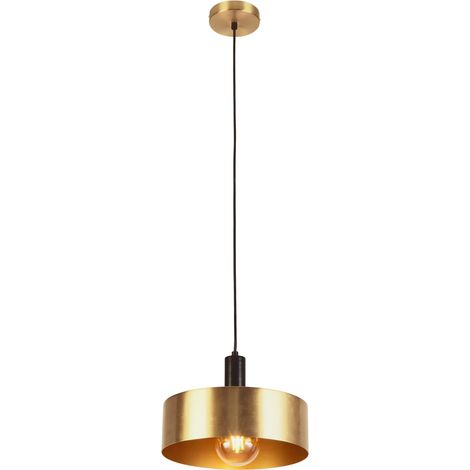 Lampe à suspension en métal E27 D : 30 cm H : max. 140 cm en or noir suspension moderne ronde (1/3)