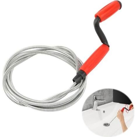 Furet Deboucheur Canalisation, 235cm x 6mm Spirale Déboucheur WC avec Manivelle Débouchage Canalisation Sonde de Debouchage pour WC Evier Canalisation Cuisine Douche Baignoire (1/5)
