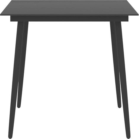 Maison Exclusive - Garten-Esstisch Schwarz 80x80x74 cm Stahl und (1/4)