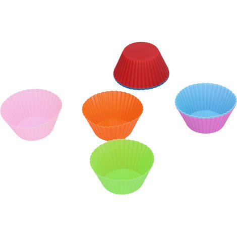 Set mit 8 wiederverwendbaren Silikon-Muffinformen, 7 cm, rund, hitzebeständig, für Gebäck und Kuchen. (1/5)