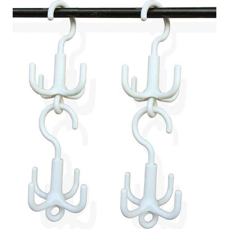 Rotatif Sac à Main Cintre 360 Degrés Rotatif Crochet Placard Crochet Multi usages pour Suspension Ceinture Sacs à Main Cravates écharpes 4pcs (1/5)