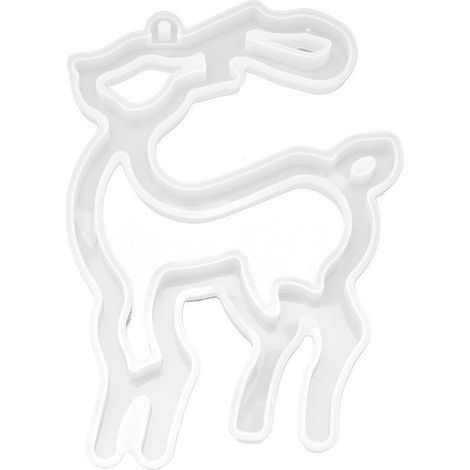 (Weiße) Silikonform für Weihnachts-Rentieranhänger, zum Gießen von dekorativen Wandbehängen (1/5)